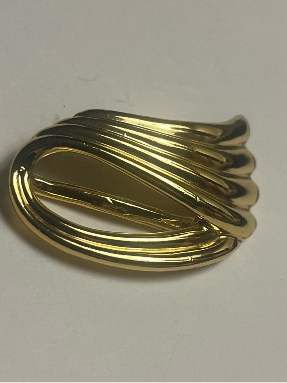 Vintage Signed Piscitelli Gold Tone Scarf Clip